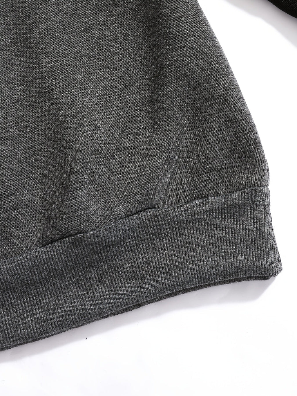Raglan Crew Neck Sweatshirt Grey Black Colour Block Men's – Casual, Office, Holiday, Gift