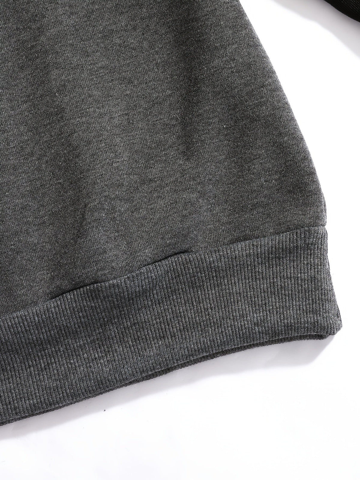 Raglan Crew Neck Sweatshirt Grey Black Colour Block Men's – Casual, Office, Holiday, Gift
