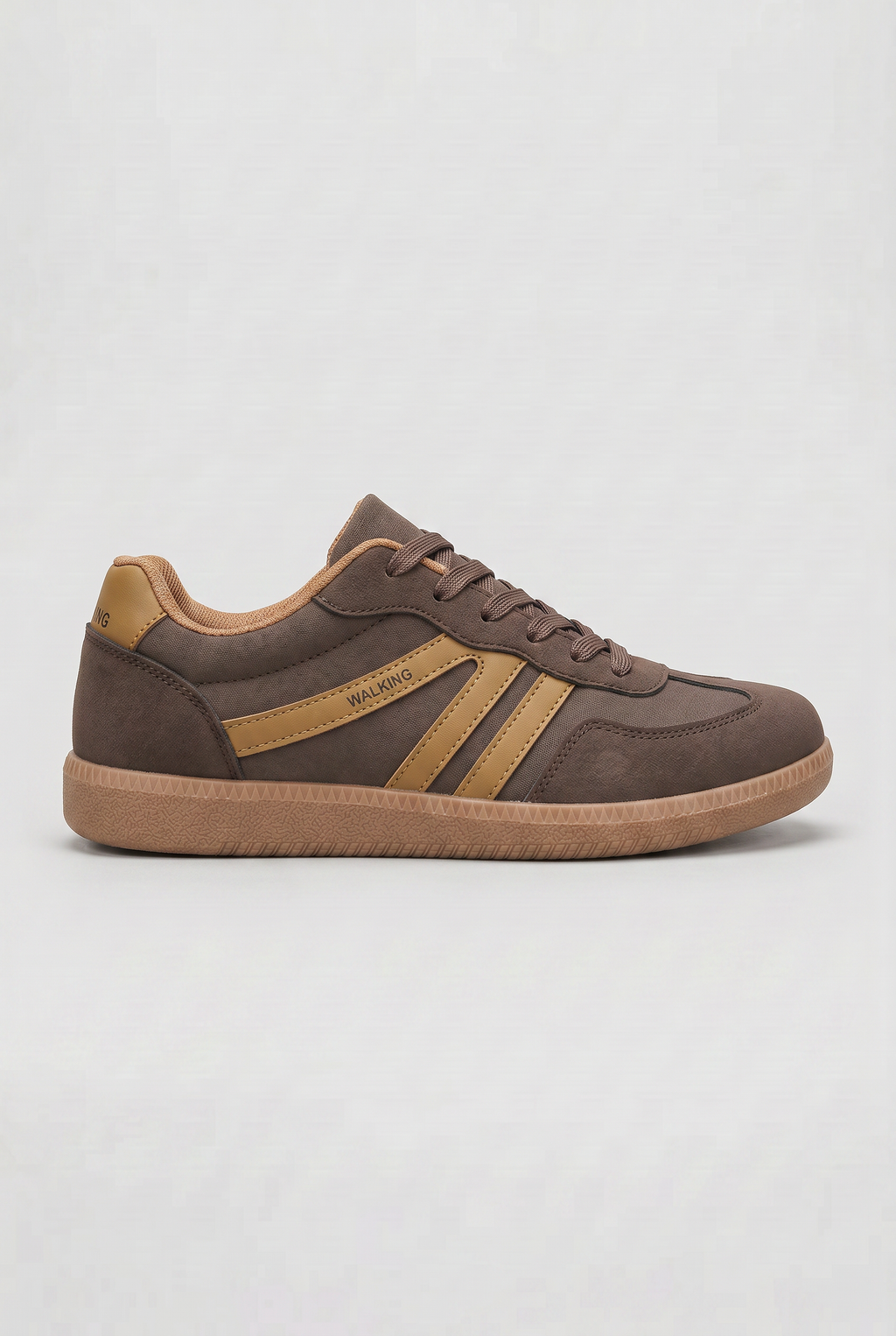 Retro Trainers Beige Suede Gum Sole Lace-Up Women's – Casual, Everyday Walking Shoes