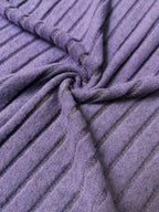 Ribbed Loungewear Set Purple V-Neck Long Sleeve Women's – Casual, Home Comfort · Werune