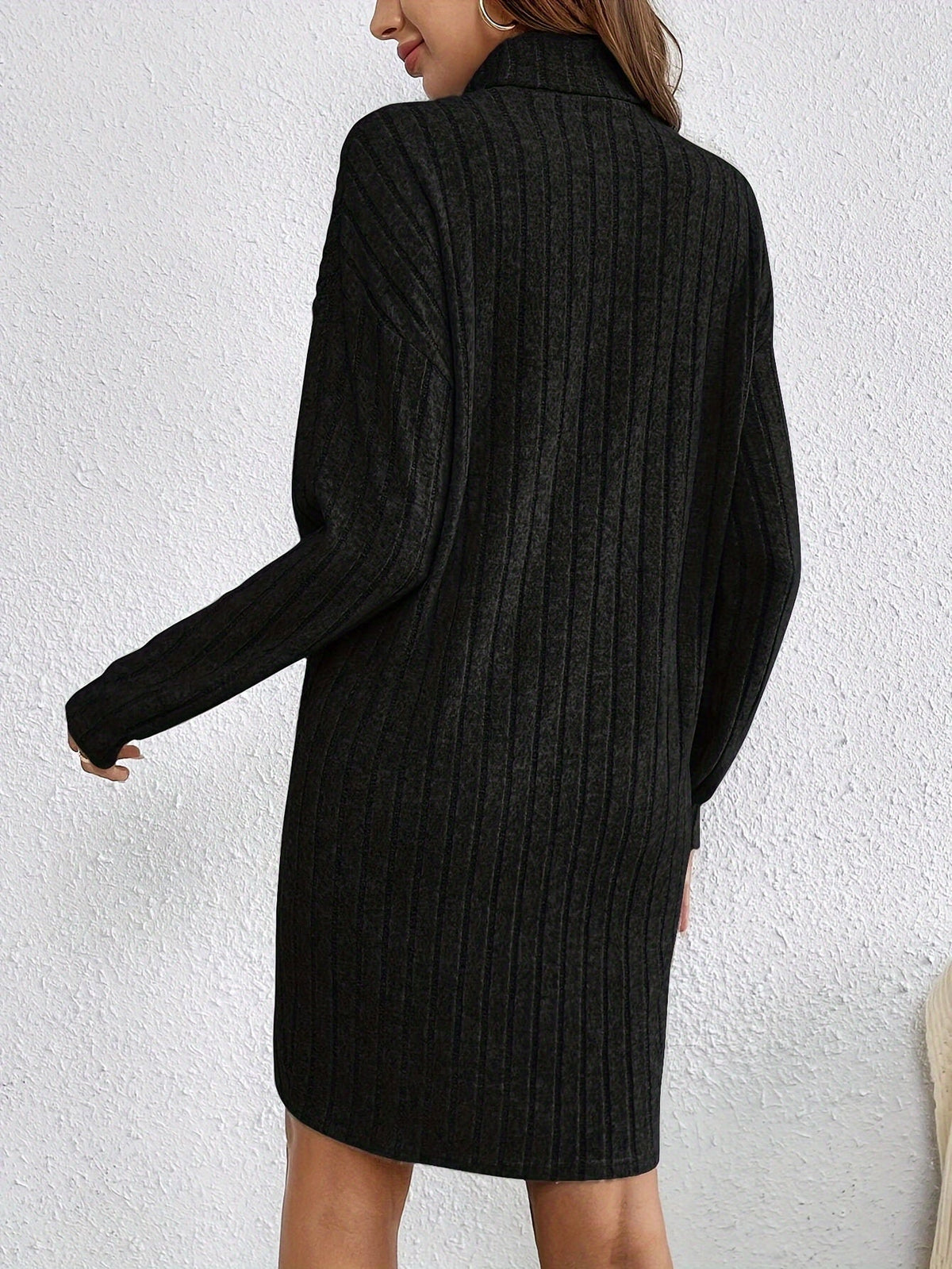 Ribbed Sweater Dress Women's Long Sleeve Knit Bodycon Mini – Casual, Office, Holiday, Gift