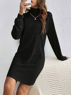 Ribbed Sweater Dress Women's Long Sleeve Knit Bodycon Mini – Casual, Office, Holiday, Gift