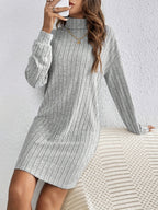 Ribbed Sweater Dress Women's Long Sleeve Knit Bodycon Mini – Casual, Office, Holiday, Gift