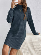 Ribbed Sweater Dress Women's Long Sleeve Knit Bodycon Mini – Casual, Office, Holiday, Gift