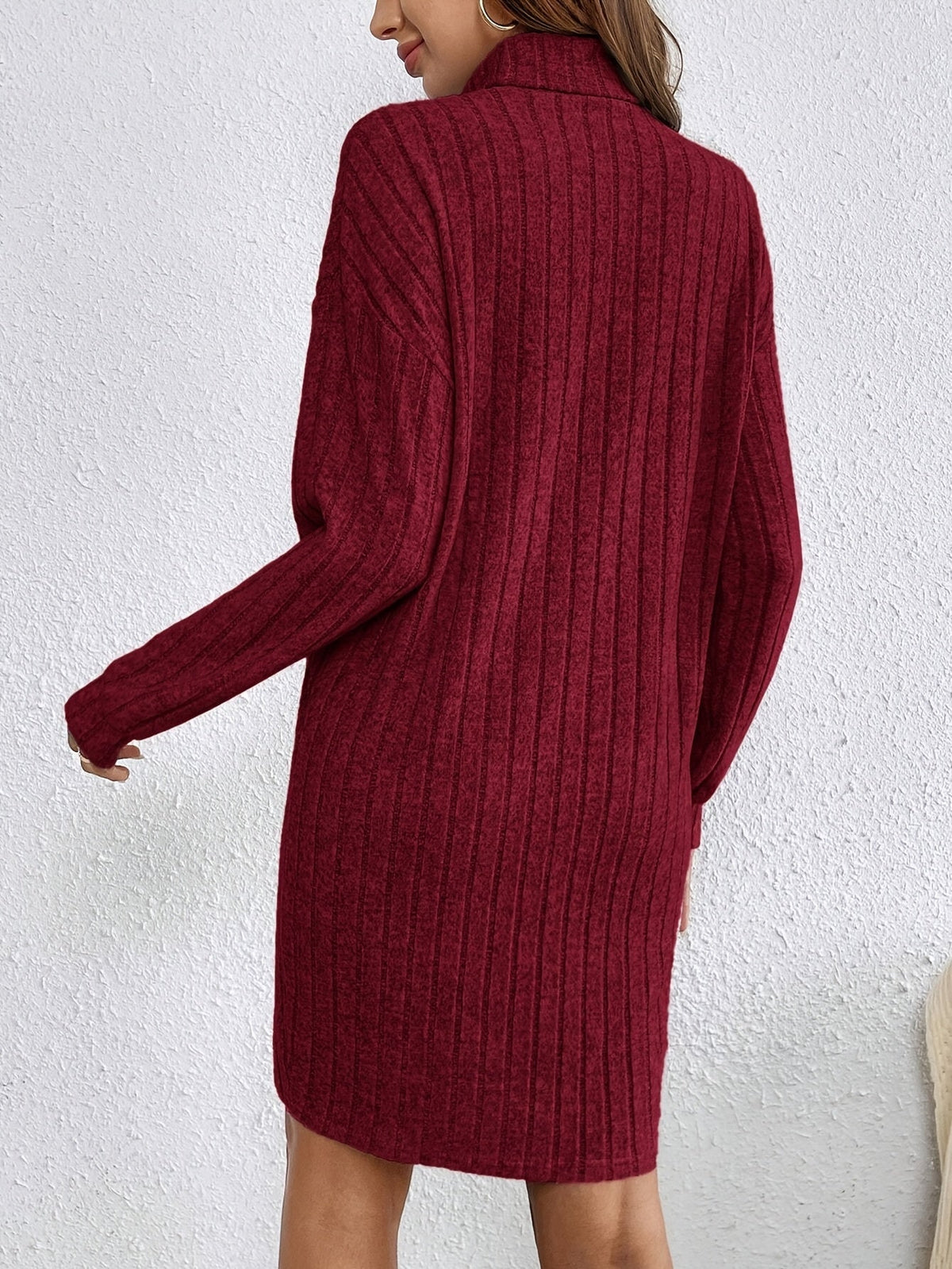 Ribbed Sweater Dress Women's Long Sleeve Knit Bodycon Mini – Casual, Office, Holiday, Gift