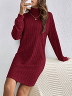 Ribbed Sweater Dress Women's Long Sleeve Knit Bodycon Mini – Casual, Office, Holiday, Gift