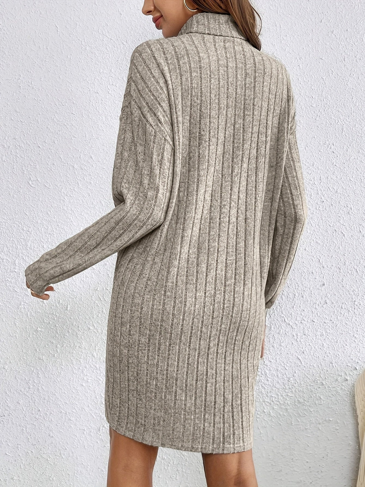 Ribbed Sweater Dress Women's Long Sleeve Knit Bodycon Mini – Casual, Office, Holiday, Gift