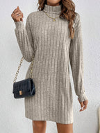 Ribbed Sweater Dress Women's Long Sleeve Knit Bodycon Mini – Casual, Office, Holiday, Gift