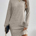 Ribbed Sweater Dress Women's Long Sleeve Knit Bodycon Mini – Casual, Office, Holiday, Gift