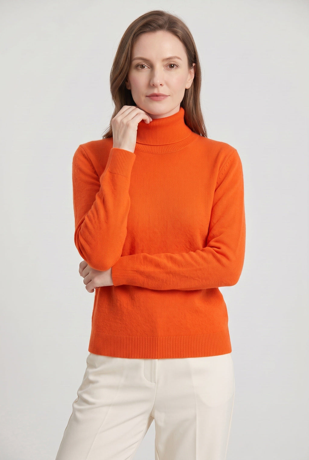 Roll Neck Jumper Knit Black Women's Ribbed Trim Long Sleeve – Casual, Office · Werune