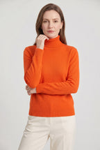 Roll Neck Jumper Knit Black Women's Ribbed Trim Long Sleeve – Casual, Office · Werune