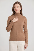 Roll Neck Jumper Knit Black Women's Ribbed Trim Long Sleeve – Casual, Office · Werune