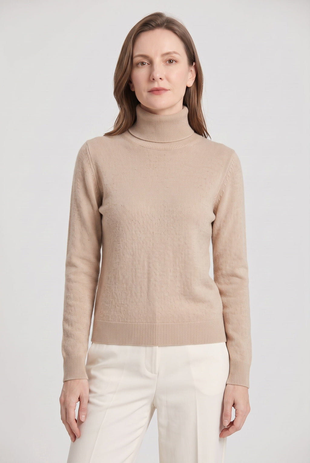Roll Neck Jumper Knit Black Women's Ribbed Trim Long Sleeve – Casual, Office · Werune