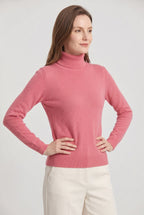 Roll Neck Jumper Knit Black Women's Ribbed Trim Long Sleeve – Casual, Office · Werune