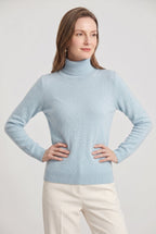 Roll Neck Jumper Knit Black Women's Ribbed Trim Long Sleeve – Casual, Office · Werune