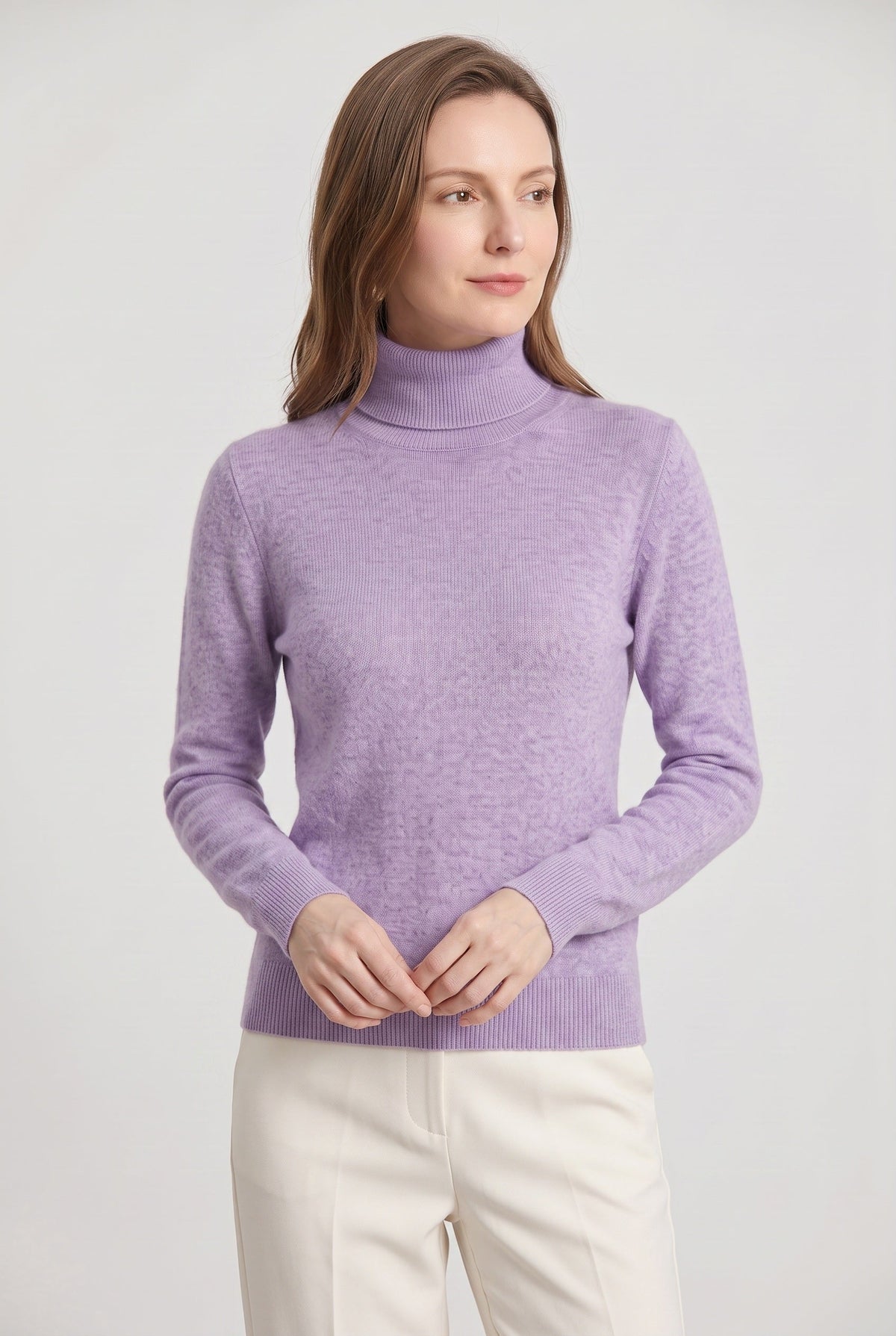 Roll Neck Jumper Knit Black Women's Ribbed Trim Long Sleeve – Casual, Office · Werune