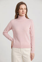 Roll Neck Jumper Knit Black Women's Ribbed Trim Long Sleeve – Casual, Office · Werune