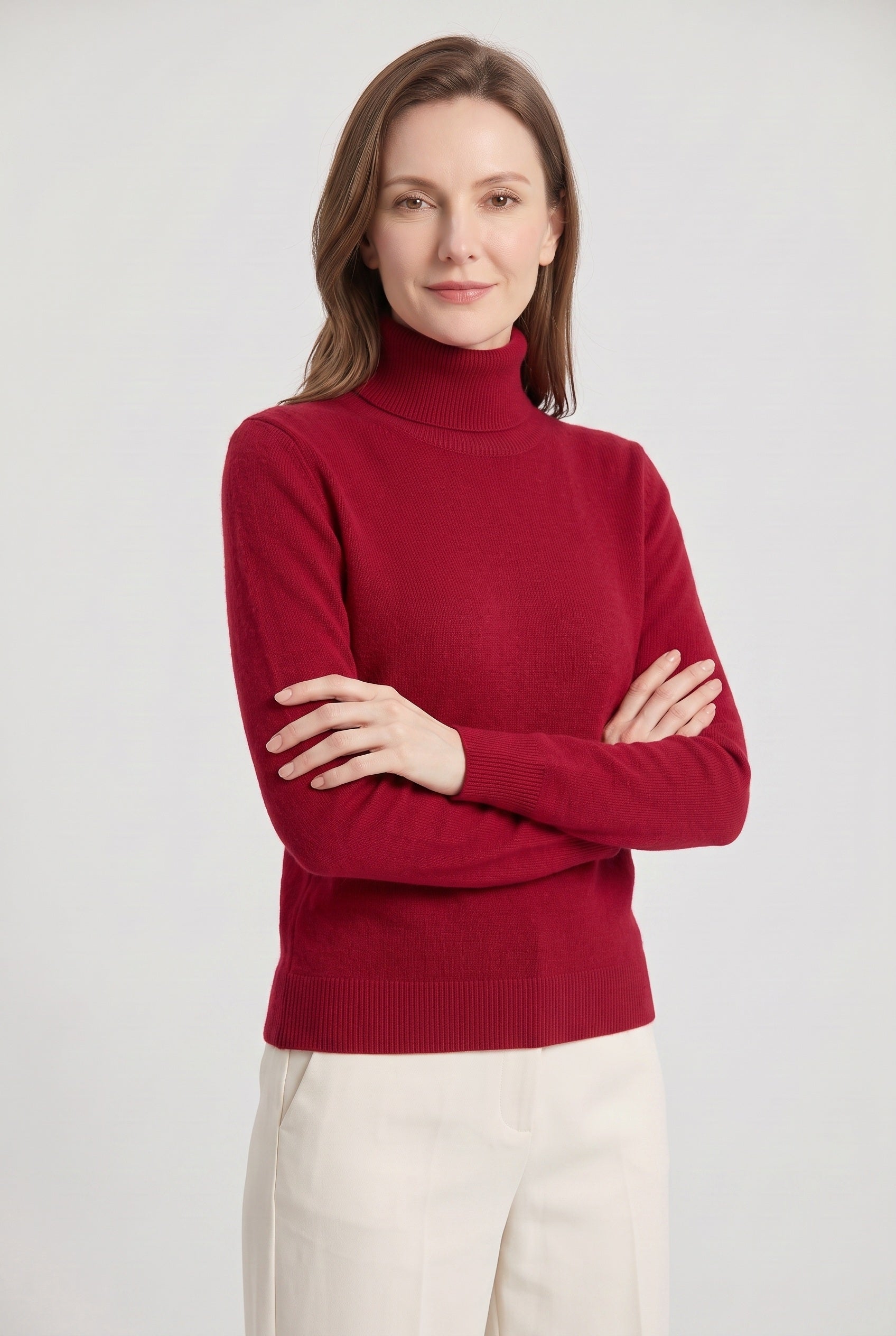Roll Neck Jumper Knit Black Women's Ribbed Trim Long Sleeve – Casual, Office · Werune