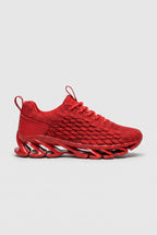 Running Trainers Men's Grey Orange Knit Blade Sole – Home Gym, Running, Training, Outdoor