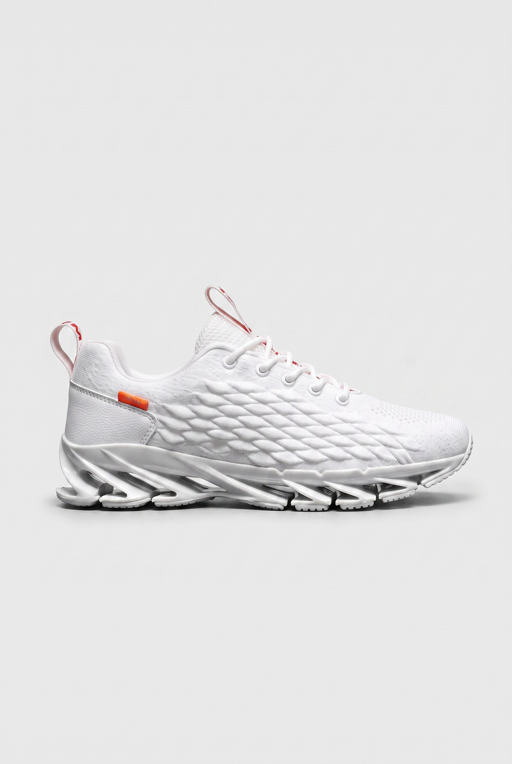 Running Trainers Men's Grey Orange Knit Blade Sole – Home Gym, Running, Training, Outdoor