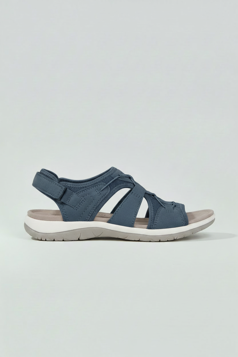 Sandals Light Blue Adjustable Strap Women's Comfort Cushioned Sole – Casual, Summer Walking, Holiday