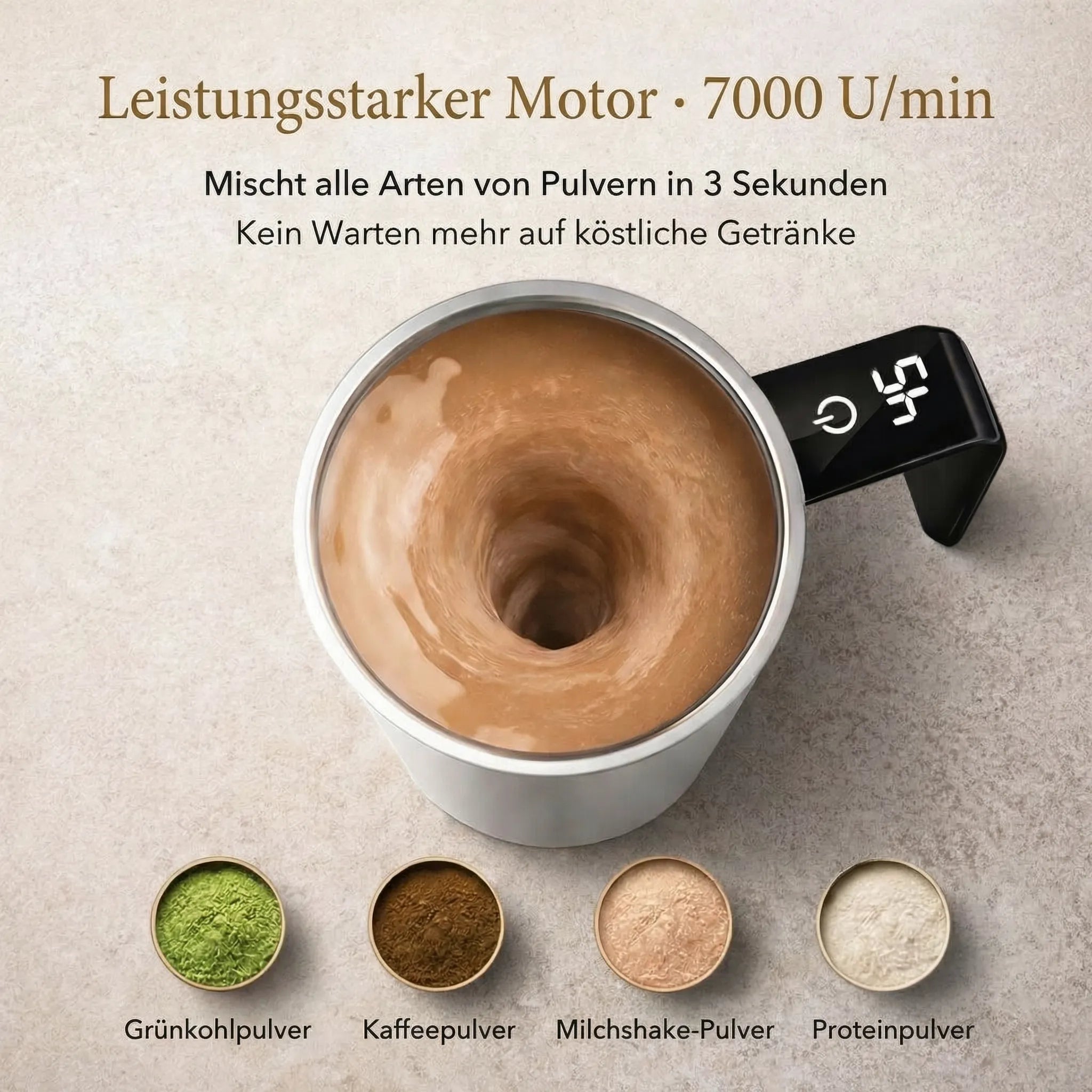 Self Stirring Coffee Mug | LCD Display · Werune