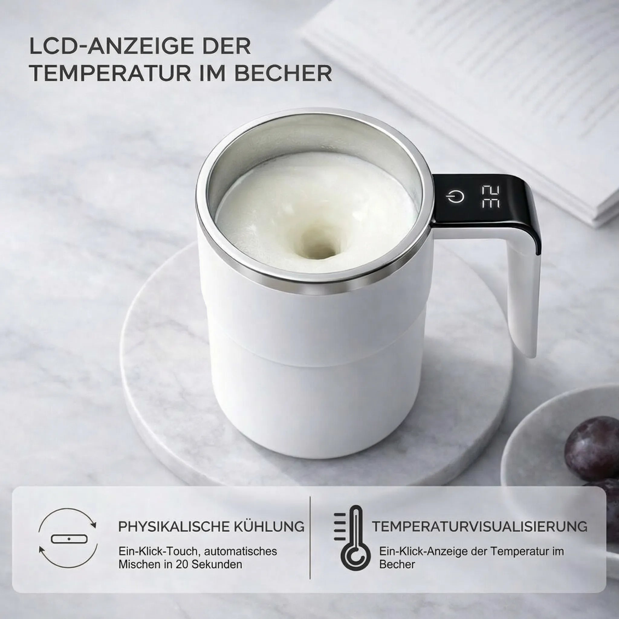 Self Stirring Coffee Mug | LCD Display · Werune