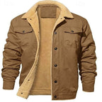 Sherpa-Lined Trucker Jacket Men's Fleece Lined Green – Casual, Winter, Outdoor, Gift