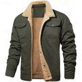 Sherpa-Lined Trucker Jacket Men's Fleece Lined Green – Casual, Winter, Outdoor, Gift