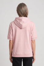 Short Sleeve Hoodie Pink Women's Boxy Fit Drawstring – Casual, Loungewear · Werune