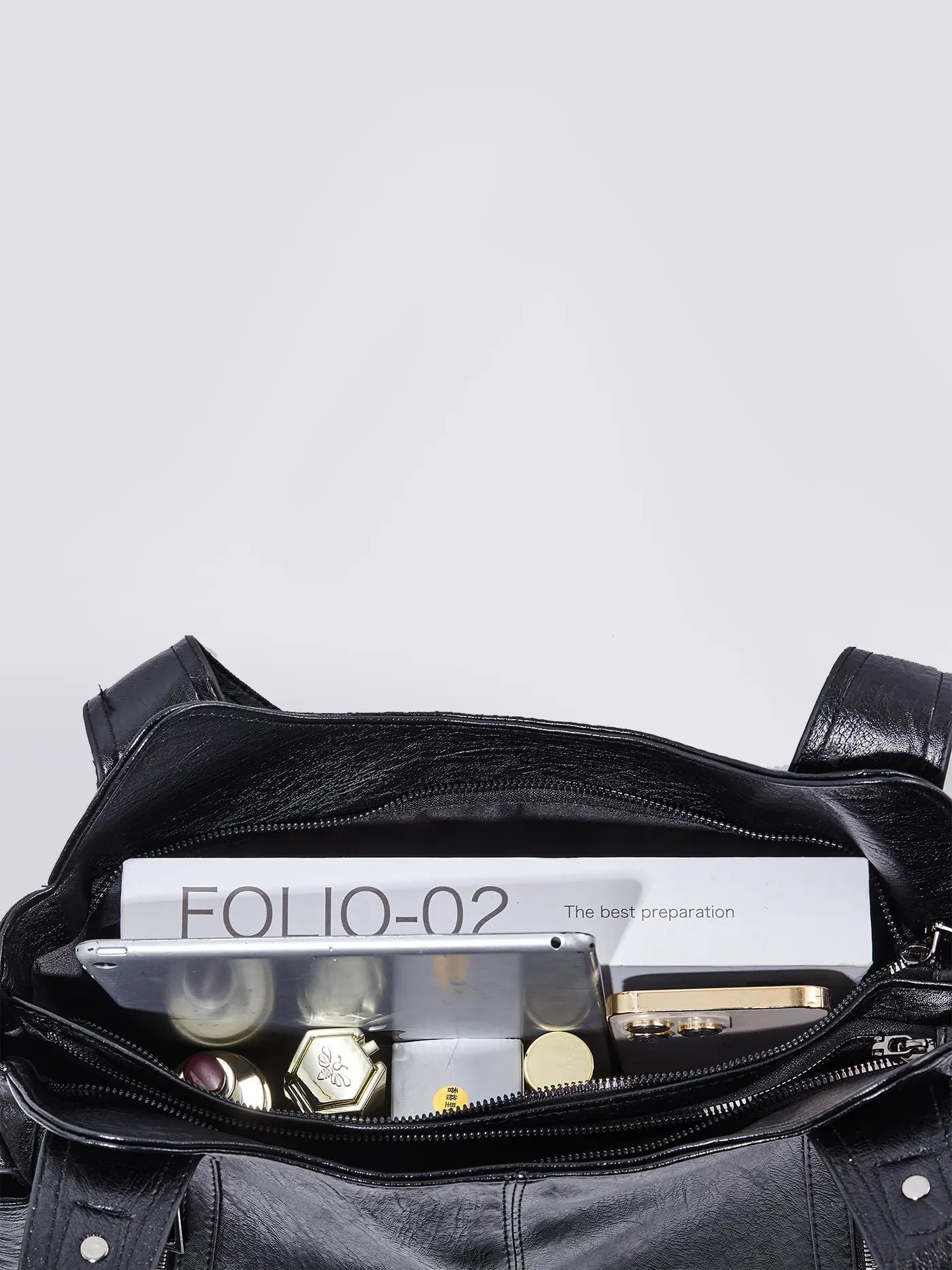 Shoulder Bag Faux Leather Black Multi-Pocket Women's Handbag – Casual, Office, Everyday, Gift