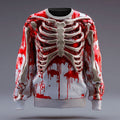 Skeleton Sweatshirt Men's 3D Print Crew Neck Long Sleeve Pullover – Halloween, Casual, Costume, Gift