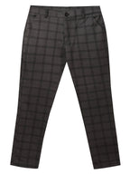 Slim-Fit Trousers Plaid Check Black Men's Skinny Chinos – Office, Casual, Smart Wear, Gift