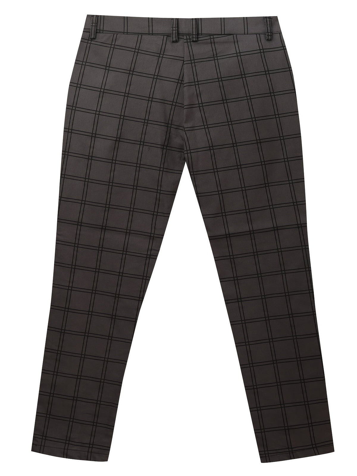 Slim-Fit Trousers Plaid Check Black Men's Skinny Chinos – Office, Casual, Smart Wear, Gift