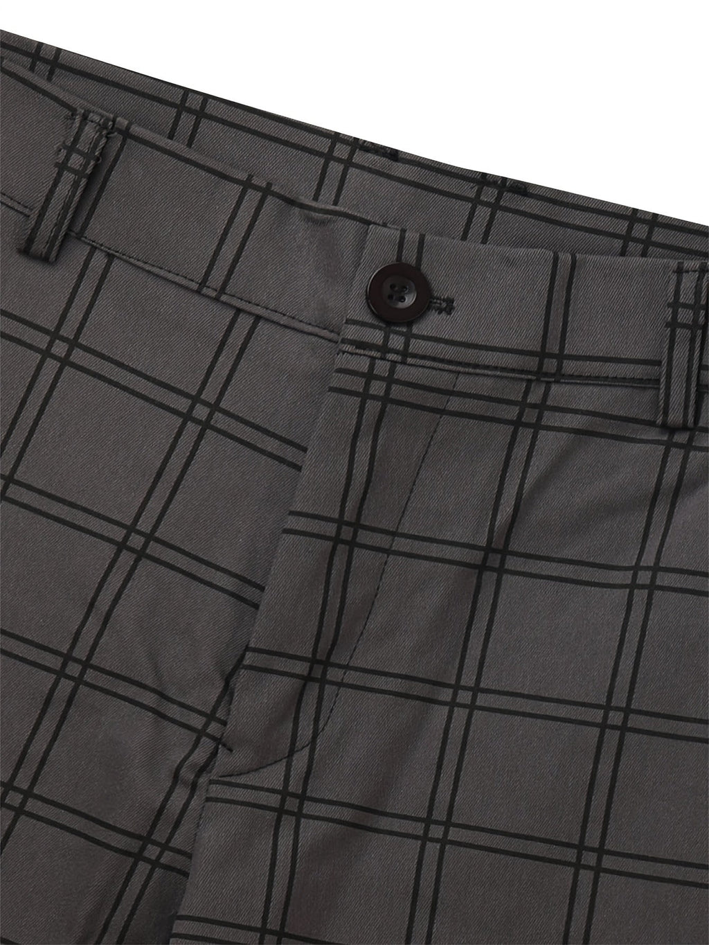 Slim-Fit Trousers Plaid Check Black Men's Skinny Chinos – Office, Casual, Smart Wear, Gift