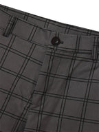 Slim-Fit Trousers Plaid Check Black Men's Skinny Chinos – Office, Casual, Smart Wear, Gift