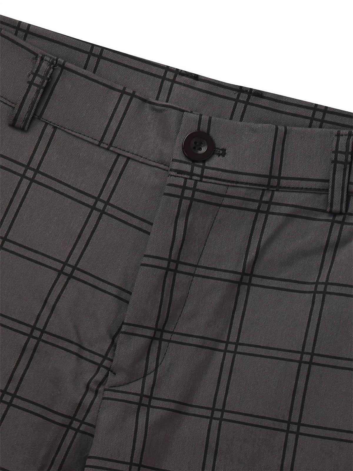 Slim-Fit Trousers Plaid Check Black Men's Skinny Chinos – Office, Casual, Smart Wear, Gift