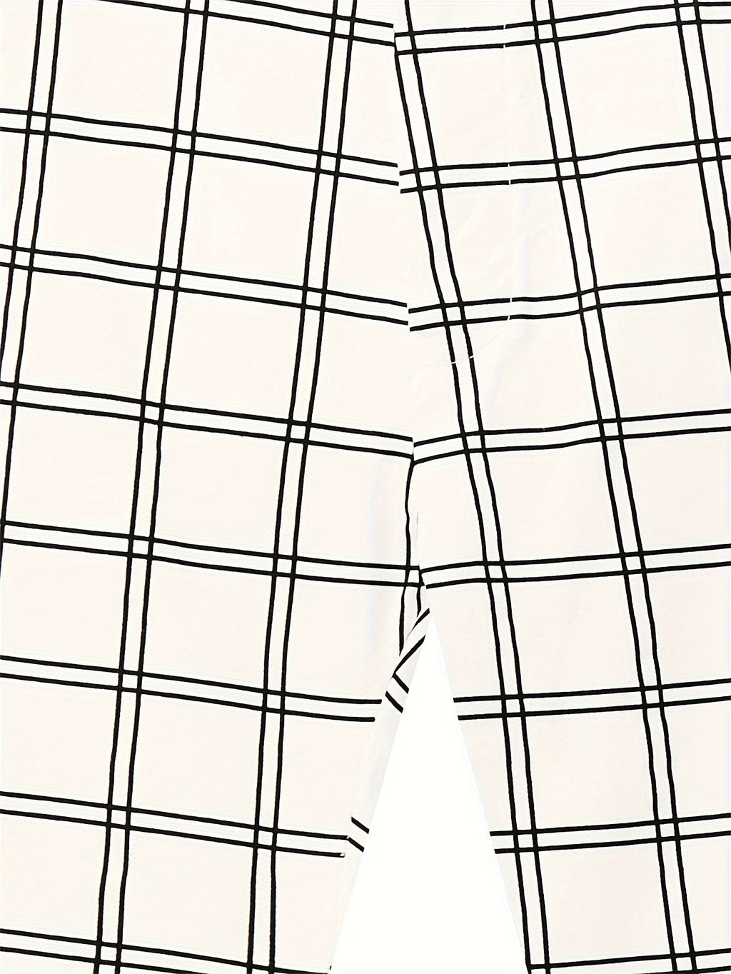 Slim-Fit Trousers Plaid Check Black Men's Skinny Chinos – Office, Casual, Smart Wear, Gift