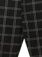 Slim-Fit Trousers Plaid Check Black Men's Skinny Chinos – Office, Casual, Smart Wear, Gift