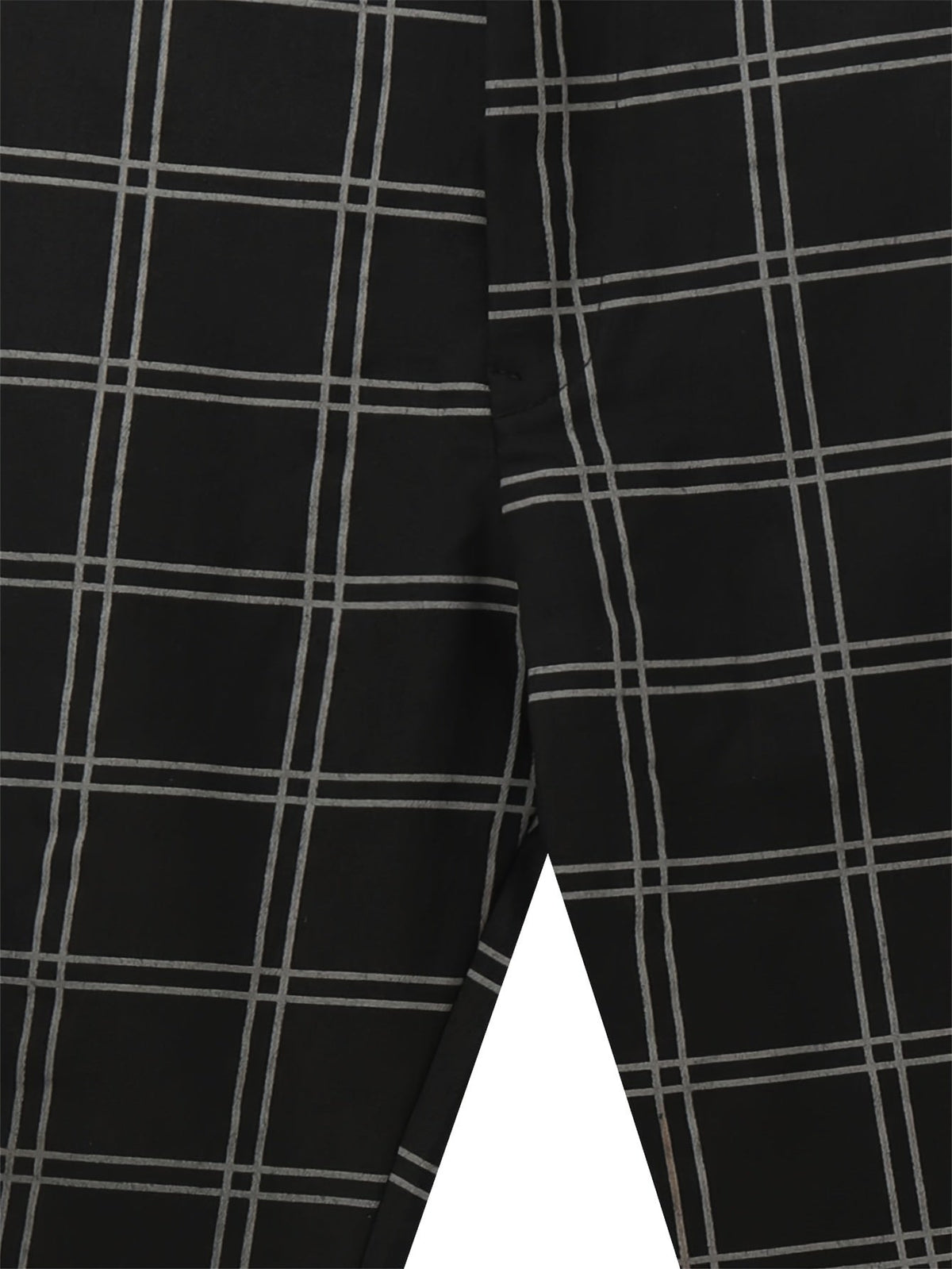 Slim-Fit Trousers Plaid Check Black Men's Skinny Chinos – Office, Casual, Smart Wear, Gift
