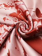 Slip Dress Blood Splatter Print Cowl Neck Women's Fishtail Maxi – Halloween, Costume, Party, Gift