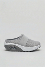Slip-On Mule Trainers Beige Mesh Air Cushion Women's – Casual, Walking, Comfort Everyday Wear