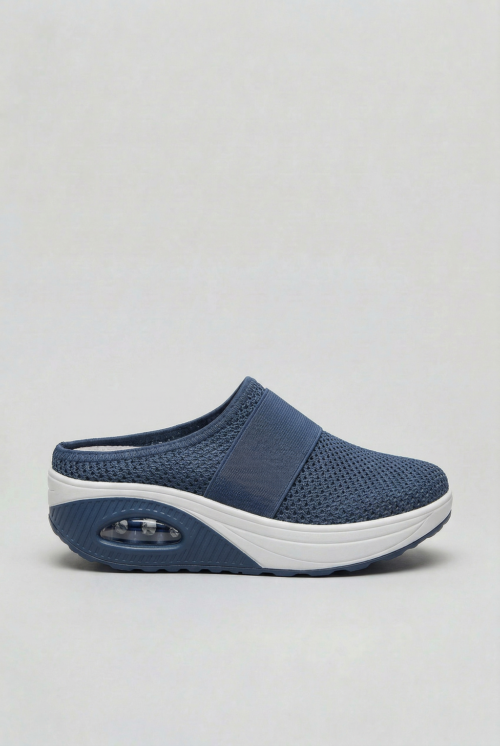 Slip-On Mule Trainers Beige Mesh Air Cushion Women's – Casual, Walking, Comfort Everyday Wear