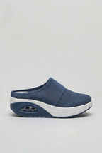 Slip-On Mule Trainers Beige Mesh Air Cushion Women's – Casual, Walking, Comfort Everyday Wear