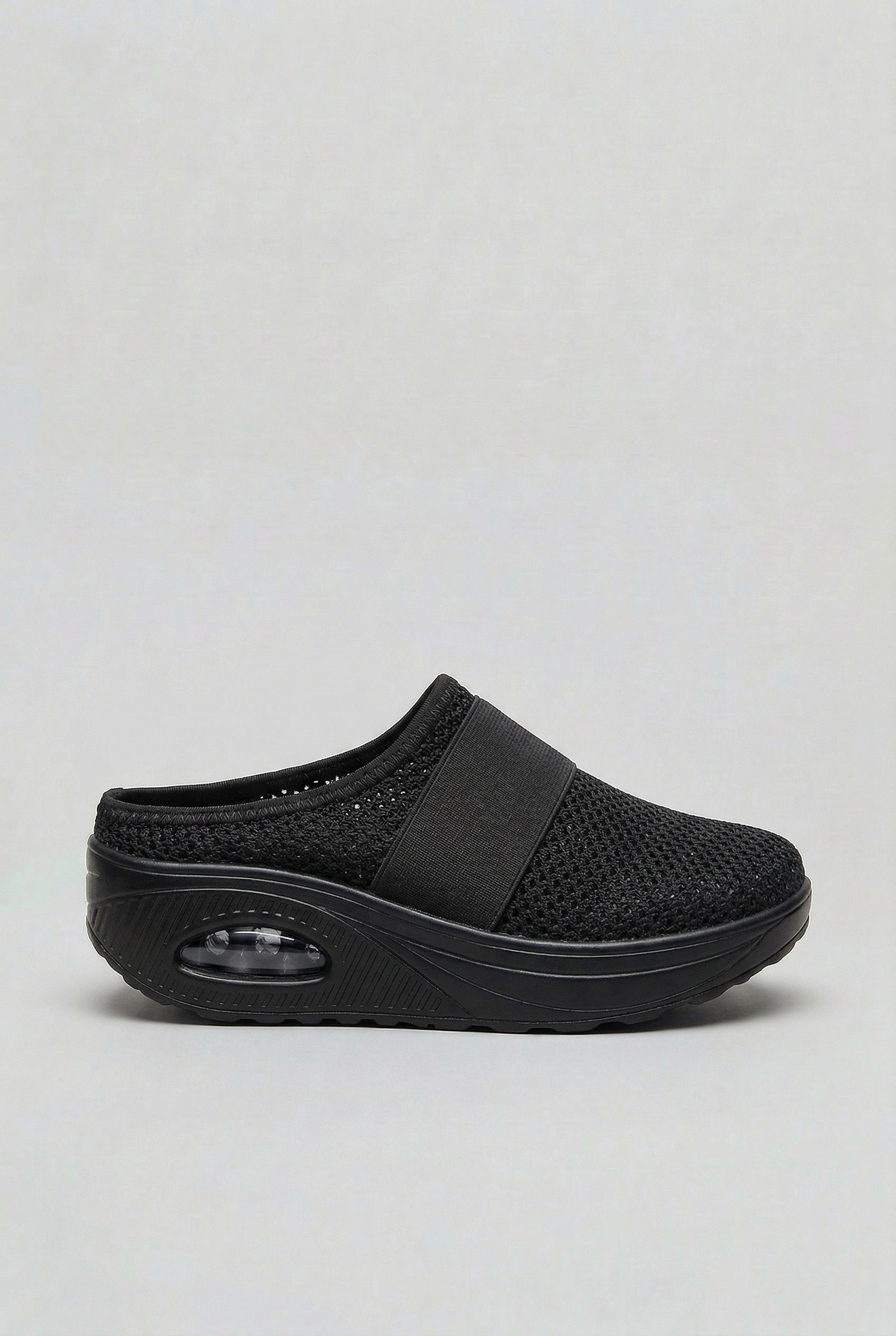 Slip-On Mule Trainers Beige Mesh Air Cushion Women's – Casual, Walking, Comfort Everyday Wear