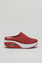 Slip-On Mule Trainers Beige Mesh Air Cushion Women's – Casual, Walking, Comfort Everyday Wear