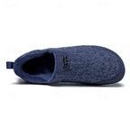 Slip-On Shoes Fleece-Lined Khaki Men's Slippers – Casual, Indoor Outdoor Comfort