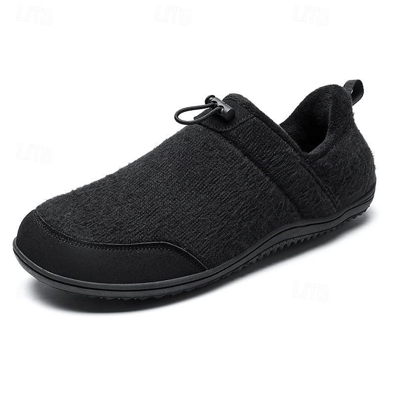 Slip-On Shoes Fleece-Lined Khaki Men's Slippers – Casual, Indoor Outdoor Comfort