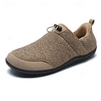 Slip-On Shoes Fleece-Lined Khaki Men's Slippers – Casual, Indoor Outdoor Comfort