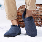 Slip-On Shoes Fleece-Lined Khaki Men's Slippers – Casual, Indoor Outdoor Comfort